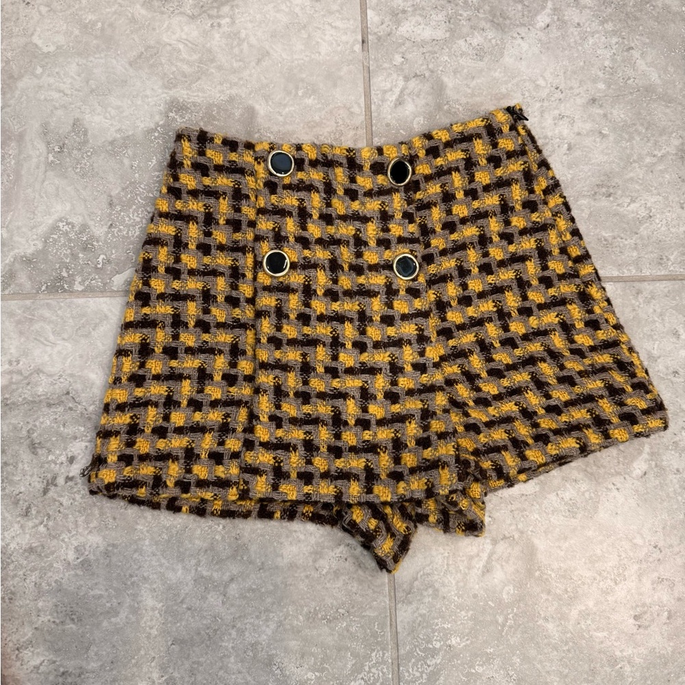 Zara High Waist Tweed Skort